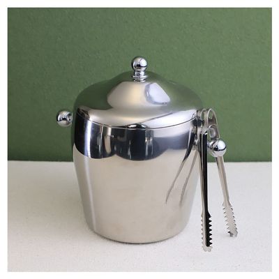 BinOxy Stainless Steel Ice Bucket with Handle and Lid, Size M