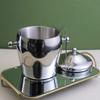 BinOxy Stainless Steel Ice Bucket with Handle and Lid, Size M view 3