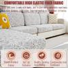 AOSFYORR Sectional Sofa Cover, Universal L-Shaped Sofa Slipcover with 3D Embossed Leaf Pattern, Separate Cushion and Chaise Covers, Stretch Protective Cover (Large, 4-Cushion, Milky White) view 4