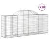 ZEYUAN Gabions with High Arch, 18 pcs., 200 x 50 x 80/100 cm, Galvanized Iron Gabion Fence, Garden Stone Basket, Decorative Fence view 2
