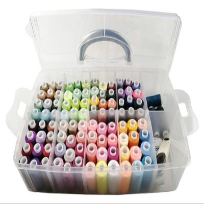 100-Color Polyester Sewing Thread Kit, 40s/2 40wt, with Case