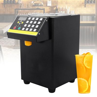 Automatic Fructose Dispenser Machine, 8.5 L Stainless Steel Syrup Dispenser for Bubble Tea, Black