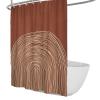Rustic Arc Line Shower Curtain, Minimalist Farmhouse Design, 200 x 200 cm, with 12 Hooks view 1