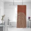 Rustic Arc Line Shower Curtain, Minimalist Farmhouse Design, 200 x 200 cm, with 12 Hooks view 2