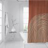 Rustic Arc Line Shower Curtain, Minimalist Farmhouse Design, 200 x 200 cm, with 12 Hooks view 3