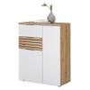 MILAN Shoe Cabinet in White and Artisan Oak Look, 85 x 105 x 38 cm view 1