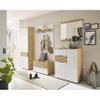 MILAN Shoe Cabinet in White and Artisan Oak Look, 85 x 105 x 38 cm view 3