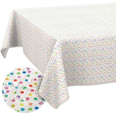 ANRO Mimi Washable Tablecloth with Hem, 200 x 140 cm, Garden Tablecloth