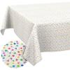ANRO Mimi Washable Tablecloth with Hem, 200 x 140 cm, Garden Tablecloth view 1