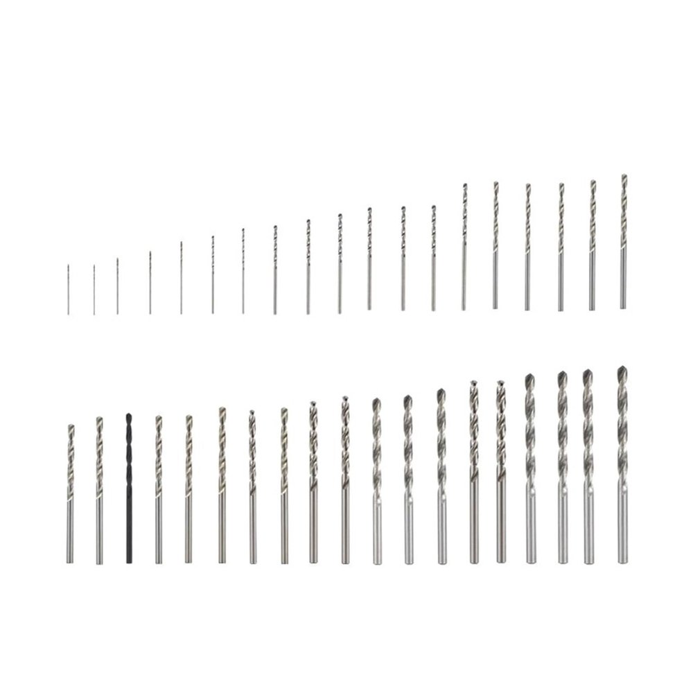 SBTRKT 10-Piece 0.3–4.0 mm HSS Twist Drill Bit Set for Dremel Rotary Tools, Cylindrical Shank, Mini Drill Set (1.1 mm)