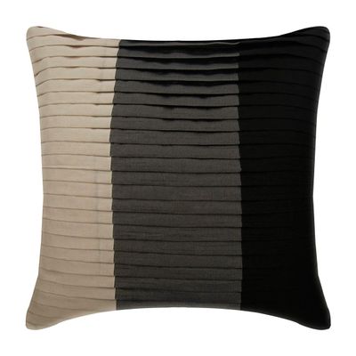 The HomeCentric Dark Secret Black Silk Cushion Shams, Color Block and Piping, 2-Pack, 60 x 60 cm
