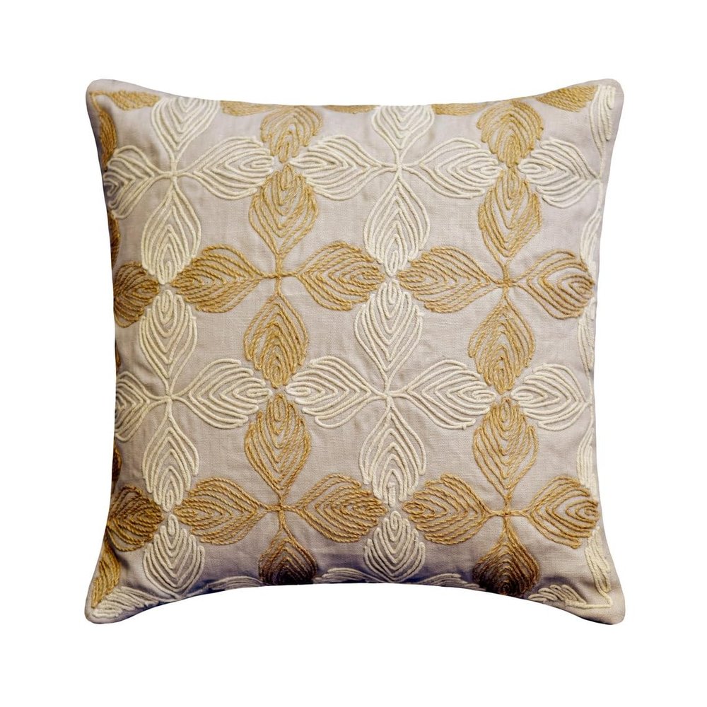 The HomeCentric Jute Curl Beige Decorative Pillow Covers, 2-Pack, 65 x 65 cm