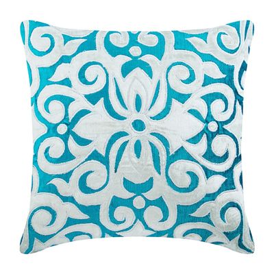 The HomeCentric Moroccan Tile Turquoise Velvet Pillow Covers, 2-Pack, 16 x 16 in