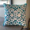 The HomeCentric Moroccan Tile Turquoise Velvet Pillow Covers, 2-Pack, 16 x 16 in view 2