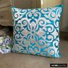 The HomeCentric Moroccan Tile Turquoise Velvet Pillow Covers, 2-Pack, 16 x 16 in view 3