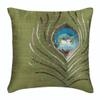 The HomeCentric Green Peacock Feather Euro Pillow Shams, 2-Pack, 26 x 26 in view 1