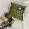 The HomeCentric Green Peacock Feather Euro Pillow Shams, 2-Pack, 26 x 26 in view 4
