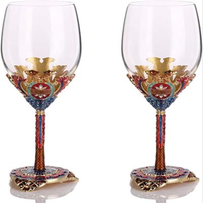 KanDuo Gold Enamel Red Wine Glass Set
