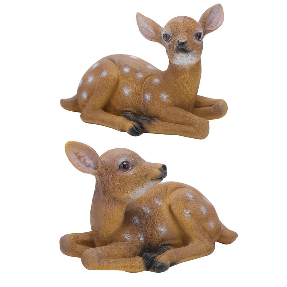 HEITIGN 2-Piece Sika Deer Statues, Outdoor Garden Decor