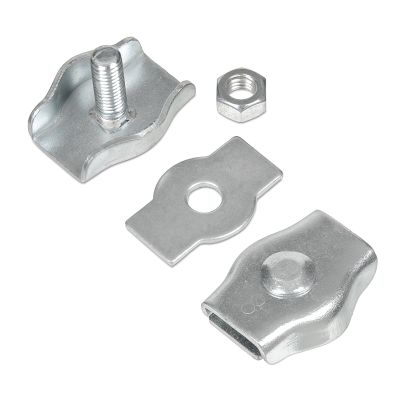 10x 8 mm Galvanized Simplex Wire Rope Clamps