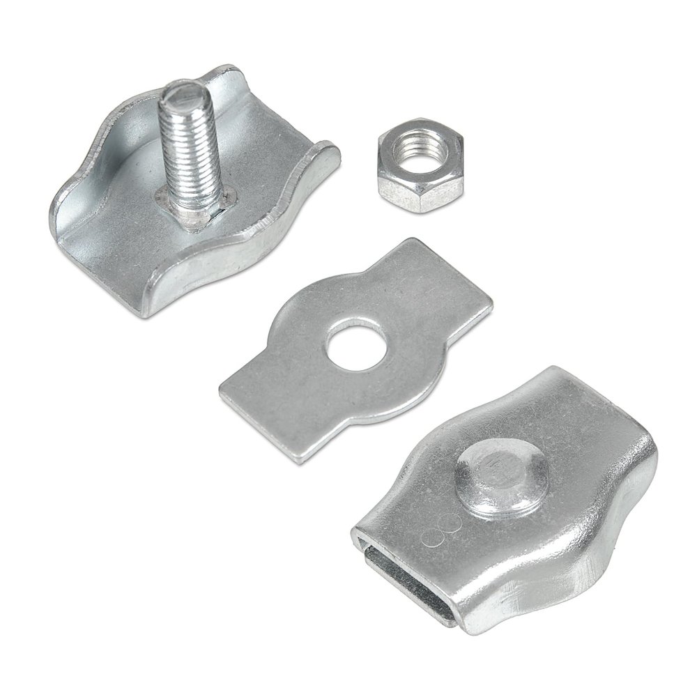 10x 8 mm Galvanized Simplex Wire Rope Clamps