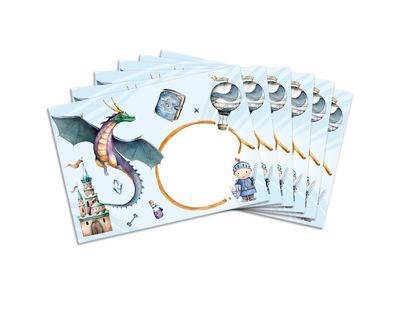C6 Knight Envelopes for Boys, 15-Pack