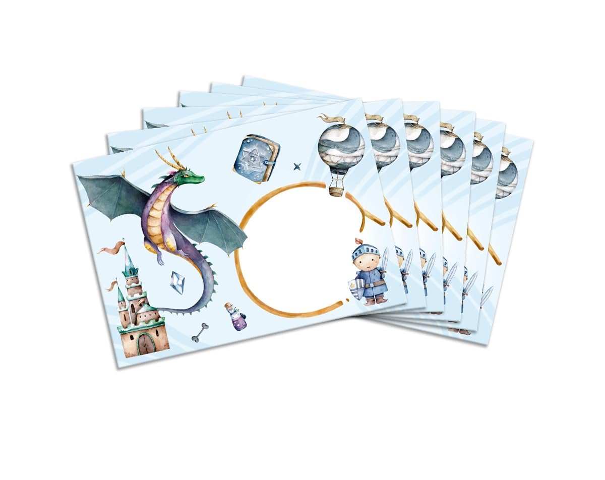 C6 Knight Envelopes for Boys, 15-Pack