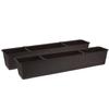 Tymar Rattan-Style Window Planter Boxes with Saucers, 2-Pack, Brown, 80 cm view 1