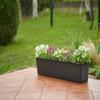 Tymar Rattan-Style Window Planter Boxes with Saucers, 2-Pack, Brown, 80 cm view 3