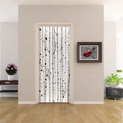 Self-Adhesive White Birch 3D Door Wallpaper, Waterproof Removable Vinyl Sticker, W77 x H200 cm