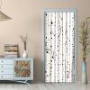 Self-Adhesive White Birch 3D Door Wallpaper, Waterproof Removable Vinyl Sticker, W77 x H200 cm view 3