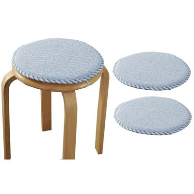 EORNOW Set of 2 Round Non-Slip Bar Stool Cushions, 40 cm, Blue