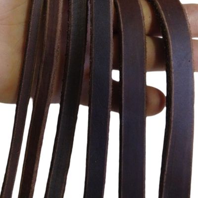 Krambambulishop.de Oil-Tanned Leather by the Meter, Edge-Finished Strap, 6/8/10/12/15/18 mm, Continuous, 3.2–3.8 mm Thick, Brown