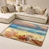 Seashells on the Sandy Beach Printed Area Rug, Fluffy, Shaggy, Soft view 2