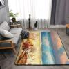 Seashells on the Sandy Beach Printed Area Rug, Fluffy, Shaggy, Soft view 4