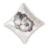FRODOTGV Cute Cat Behind Broken Wall Striped Pillow Covers with Zipper, 2-Pack, 40.6 x 40.6 cm view 2