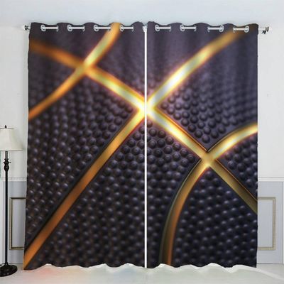 AKATIE Basketball Blackout Curtains, 2-Piece Set