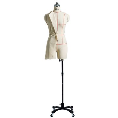 Dress Form for Women, Fully Pin-Able Mannequin with Magnetic Removable Shoulders for Sewing Clothes, Plus-Size Dress Form on Wheels (White)