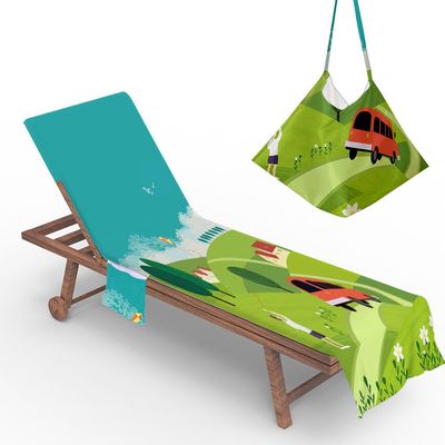 Chickwin Terry Cover for Garden Lounger with Hood, 2 Pockets, 75 x 210 cm