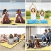 Aoligeinb Outdoor Floral Print Picnic Blanket, Foldable Beach Blanket, Waterproof, Sand-Resistant, Washable, Non-Slip, for Family, Beach, Park, Hiking, Camping, and Yoga view 4