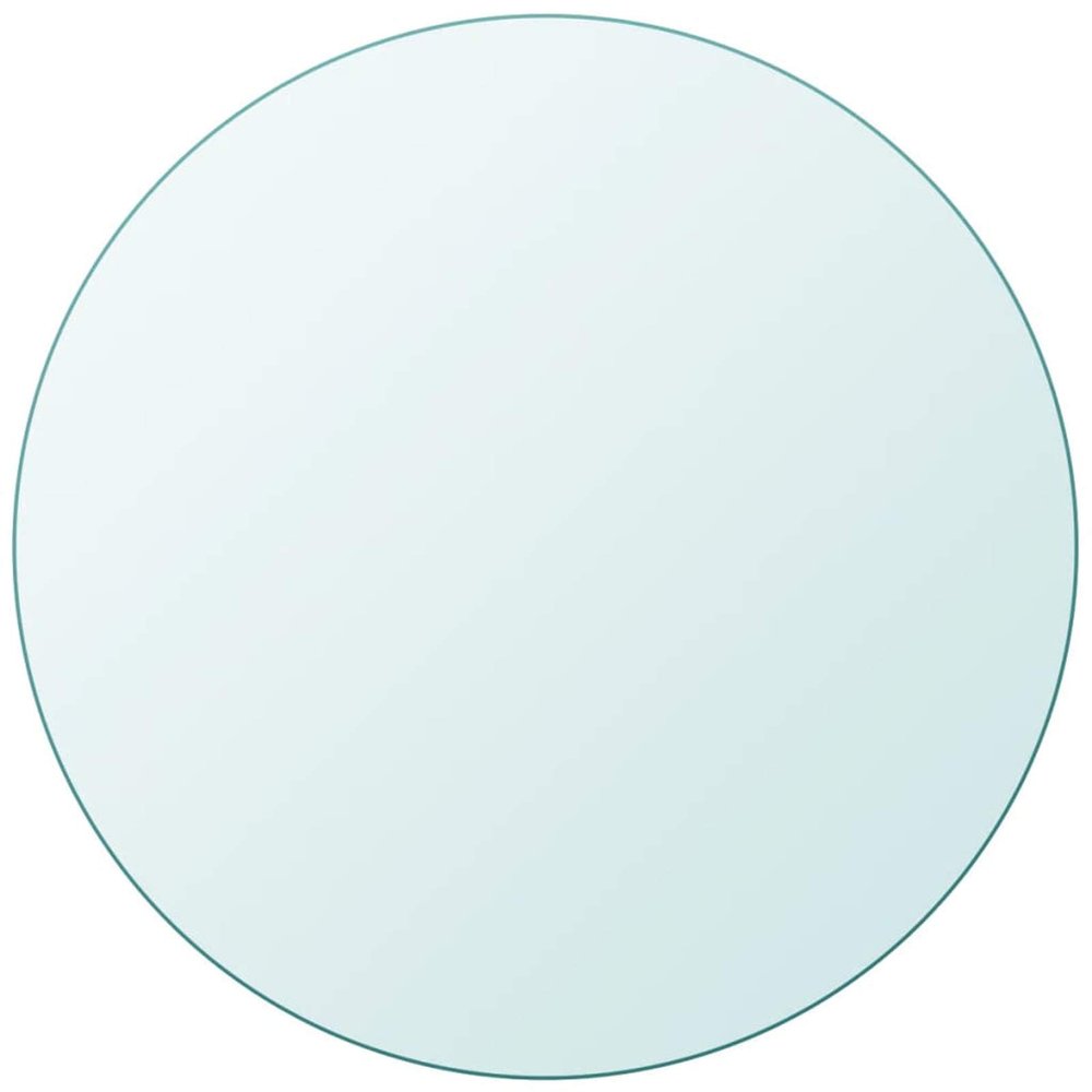 Homgoday High-Quality Tempered Glass Tabletop, 400 mm Diameter, Transparent, Model 243625