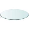Homgoday High-Quality Tempered Glass Tabletop, 400 mm Diameter, Transparent, Model 243625 view 2