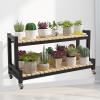 LIGUOYI 2-/3-Tier Plant Stand with Wheels, Metal, 80/100/120 cm view 1