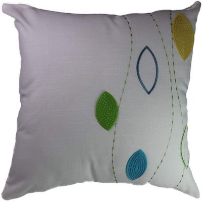 SCHMIDTGARD STOFFE Cushion Cover with Zipper, Linen Look, 40 x 40 cm, White-Green-Yellow
