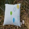 SCHMIDTGARD STOFFE Cushion Cover with Zipper, Linen Look, 40 x 40 cm, White-Green-Yellow view 2