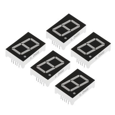 PATIKIL LED Display, 5-Pack, Common Cathode, 7-Segment, 1-Digit, 3.3V, 1 in, Green