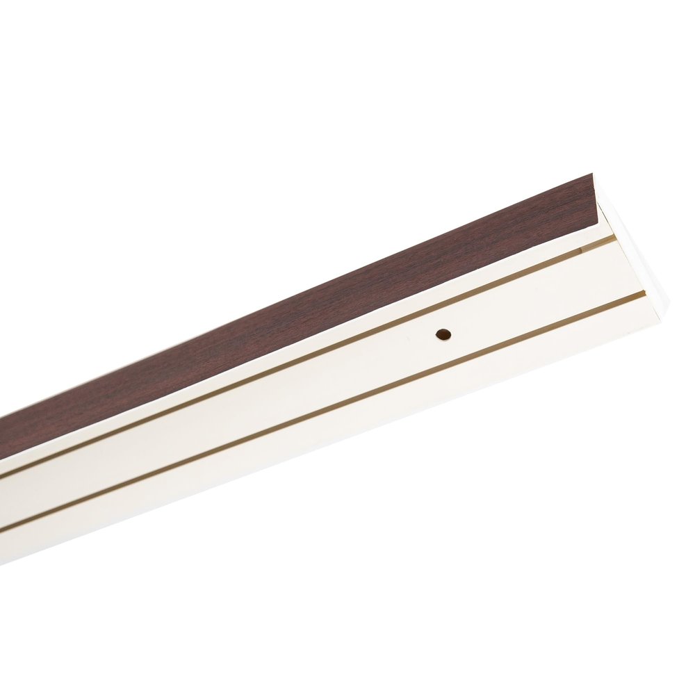 Garesa 2-Track Curtain Track, White, Mahogany Fascia, 320 cm