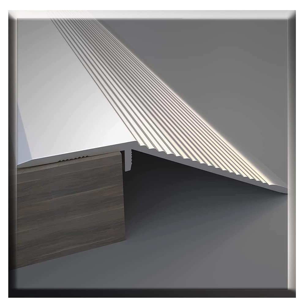 Aluminum Transition Profile, 40 mm Height Compensation, Silver, 90 cm