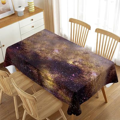 Mateju 3D Starry Sky Washable Tablecloth for Indoor & Outdoor Tables, Square, 140 x 140 cm, Stars