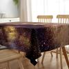Mateju 3D Starry Sky Washable Tablecloth for Indoor & Outdoor Tables, Square, 140 x 140 cm, Stars view 3